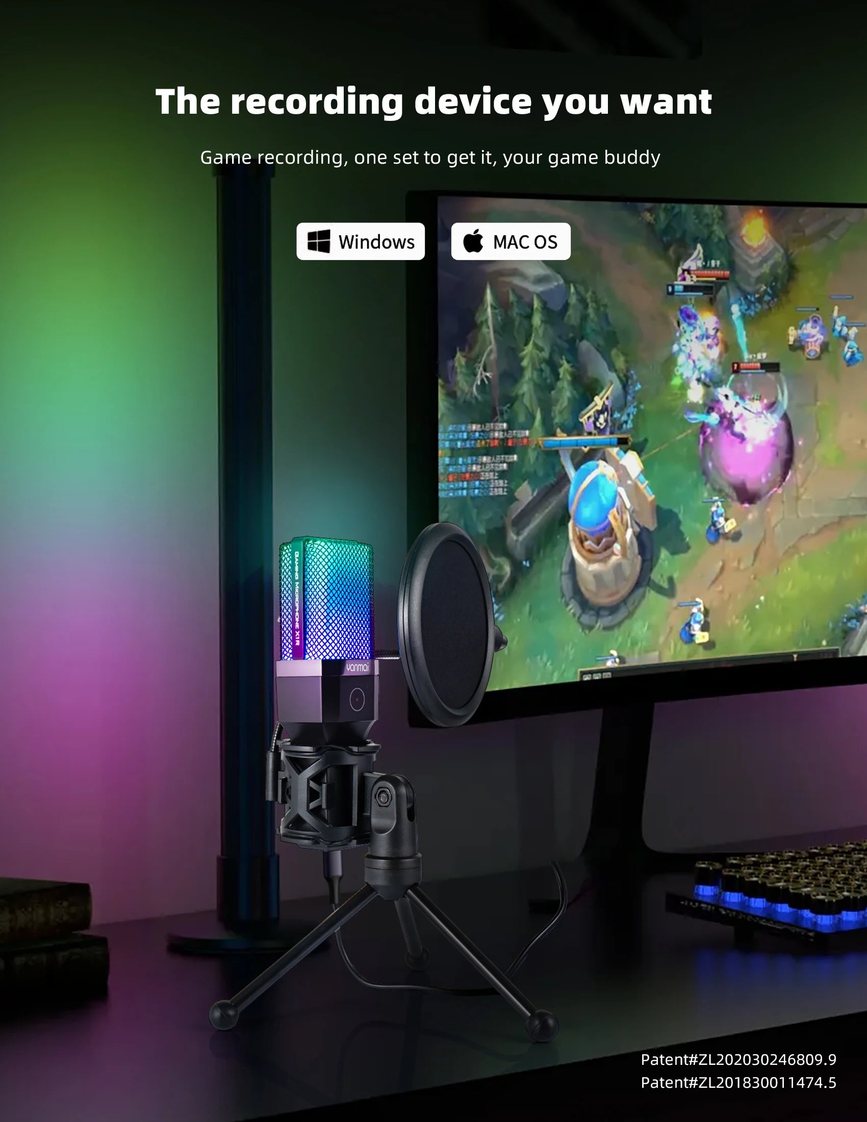 Microphone Gaming Condensateur RGB — Studio & Streaming