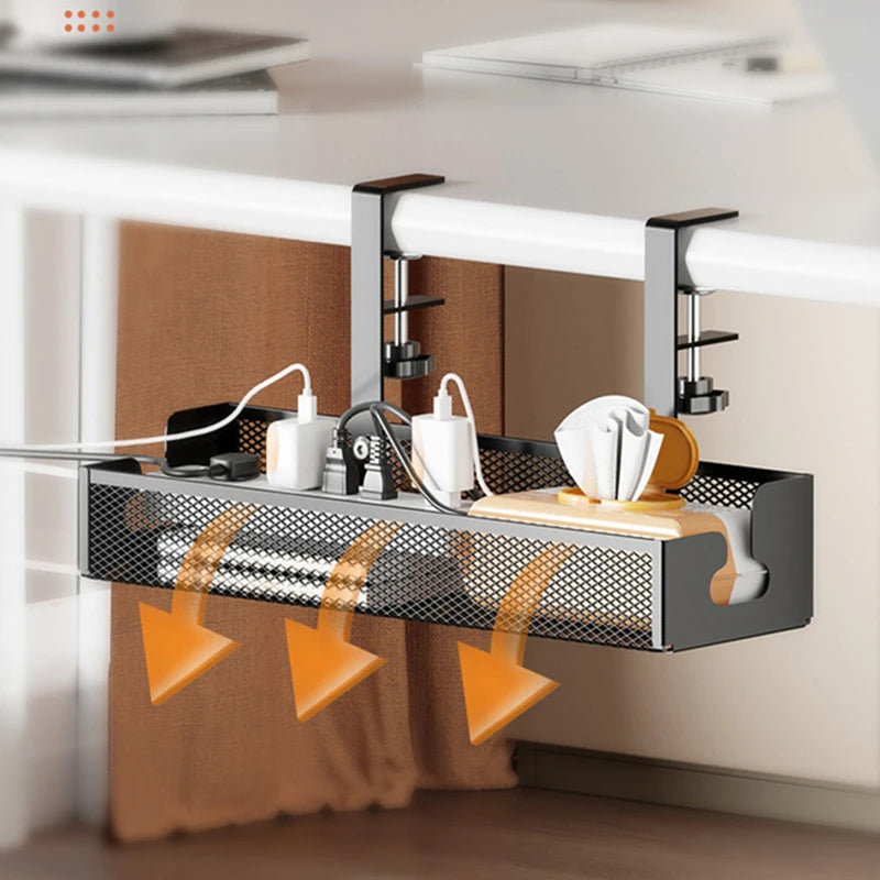 Extendable Under Desk Cable Tray – No-Drill Metal Cable Management