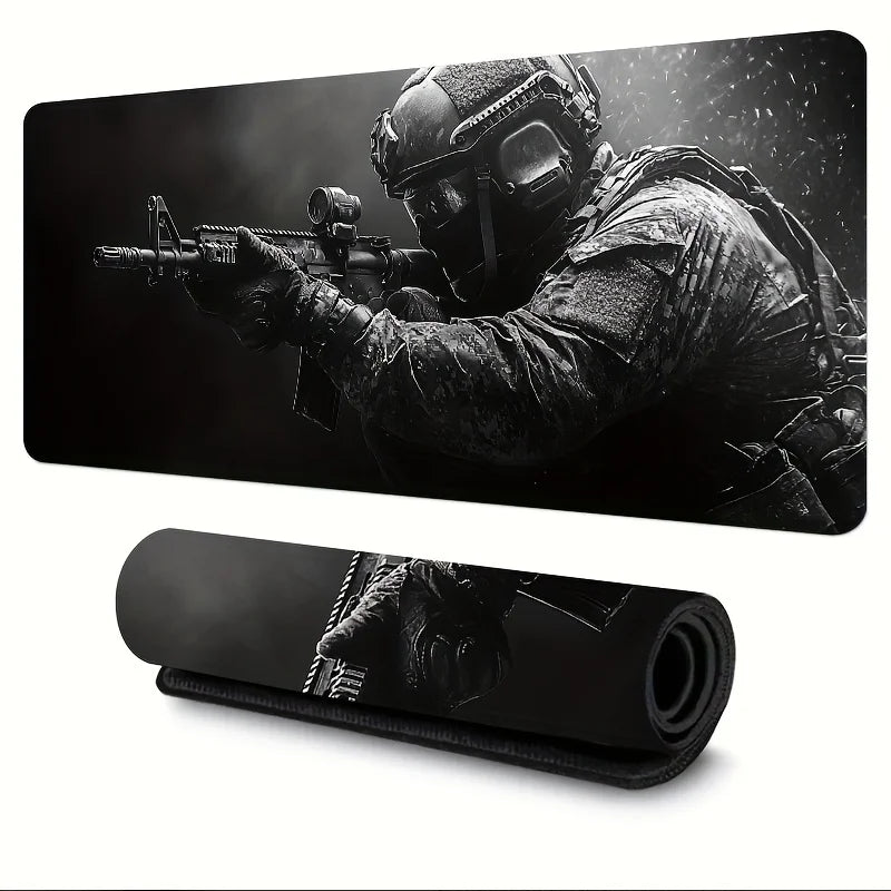 Tapis de bureau XXL gaming antidérapant avec bords cousus