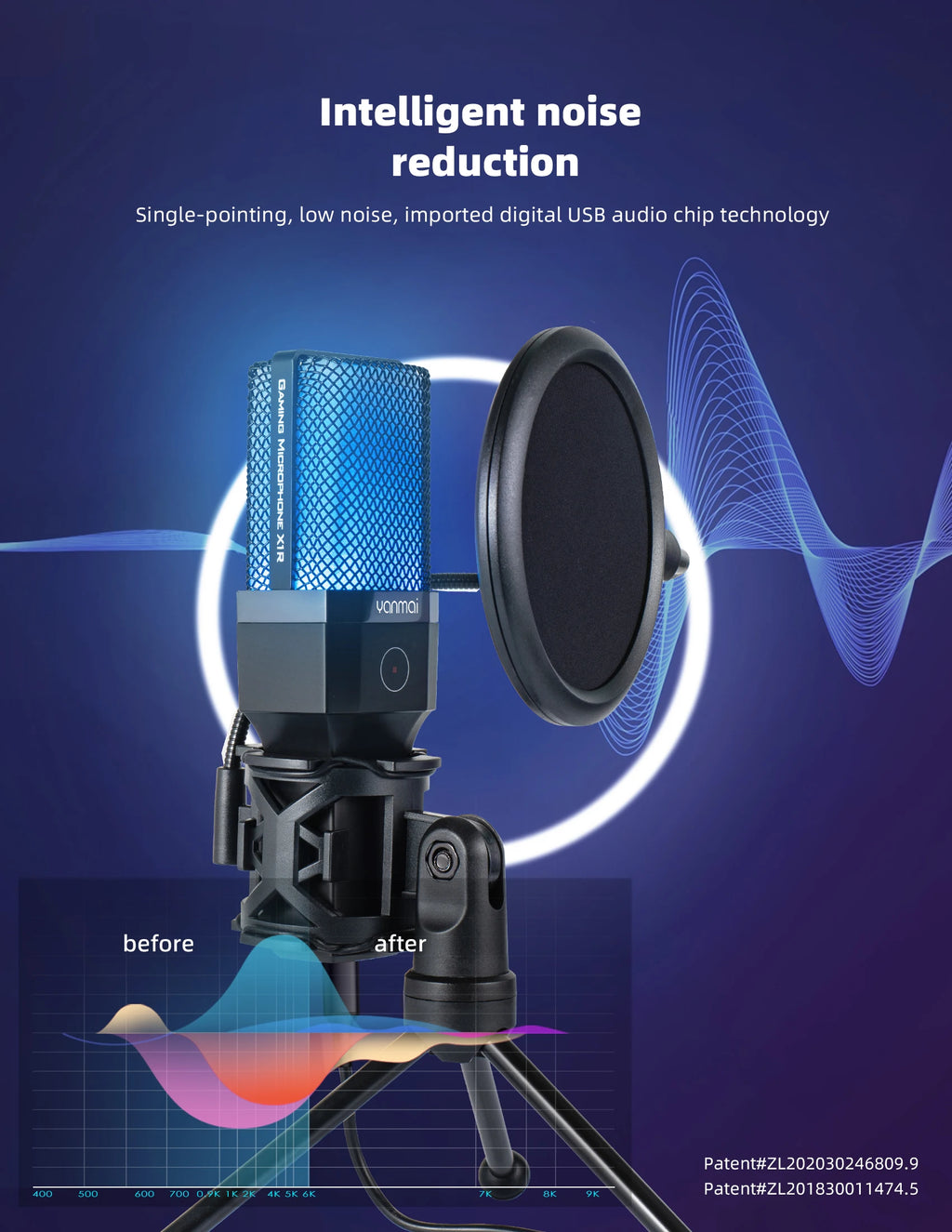 Microphone Gaming Condensateur RGB — Studio & Streaming