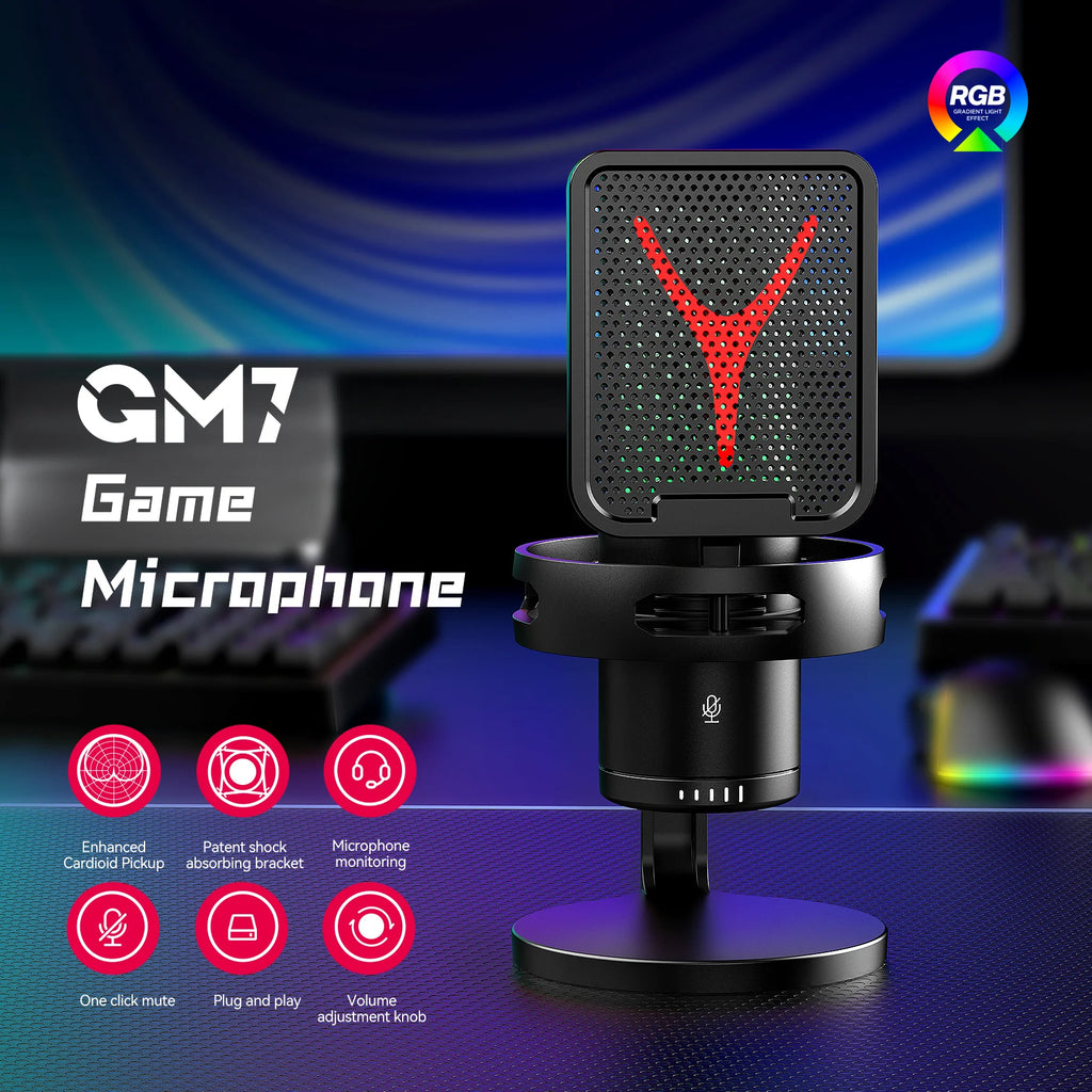 Microphone Gaming Condensateur RGB — Studio & Streaming