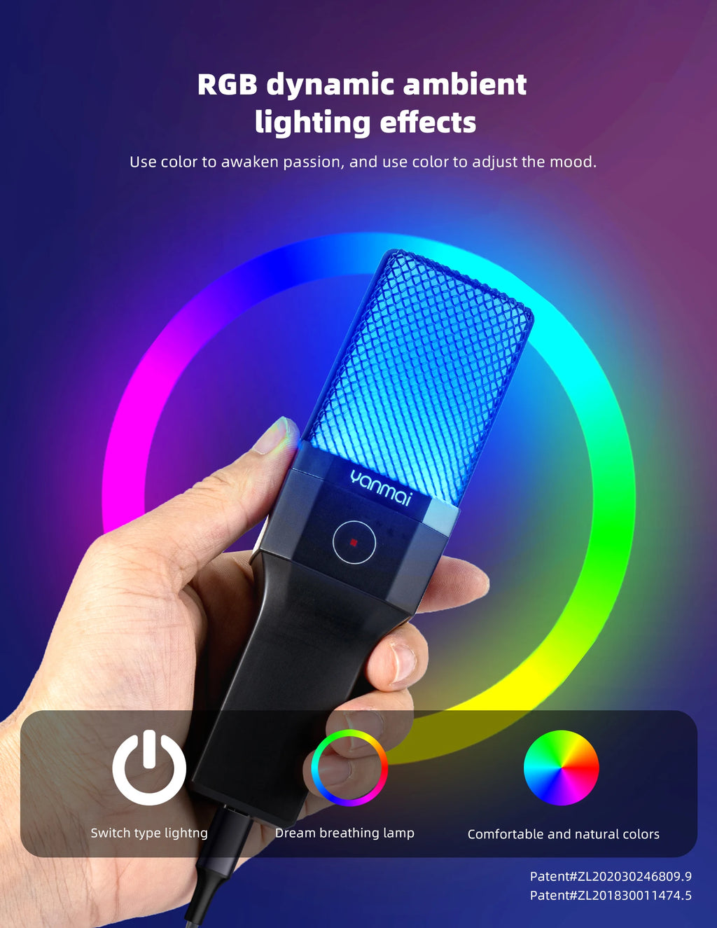 Microphone Gaming Condensateur RGB — Studio & Streaming