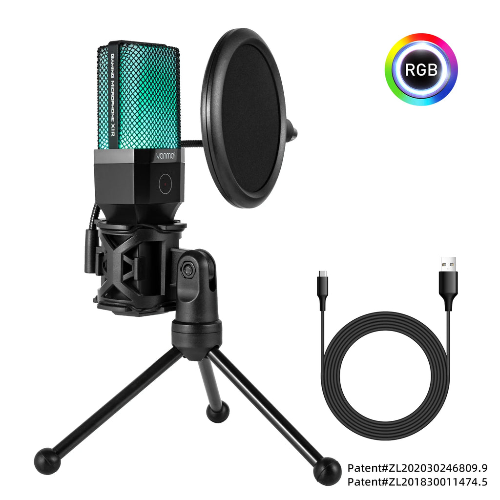 Microphone Gaming Condensateur RGB — Studio & Streaming