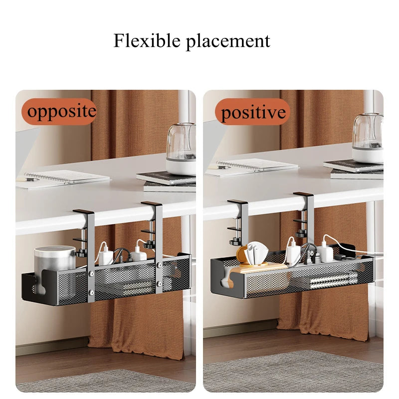 Extendable Under Desk Cable Tray – No-Drill Metal Cable Management