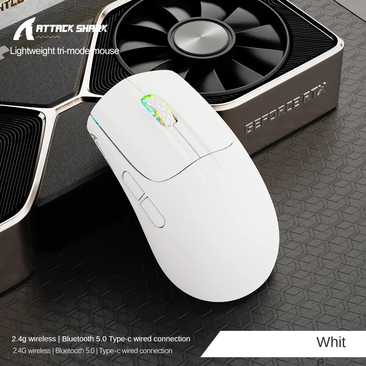 Attack Shark X5 – Souris Sans Fil Tri-Mode RGB, 4000 DPI