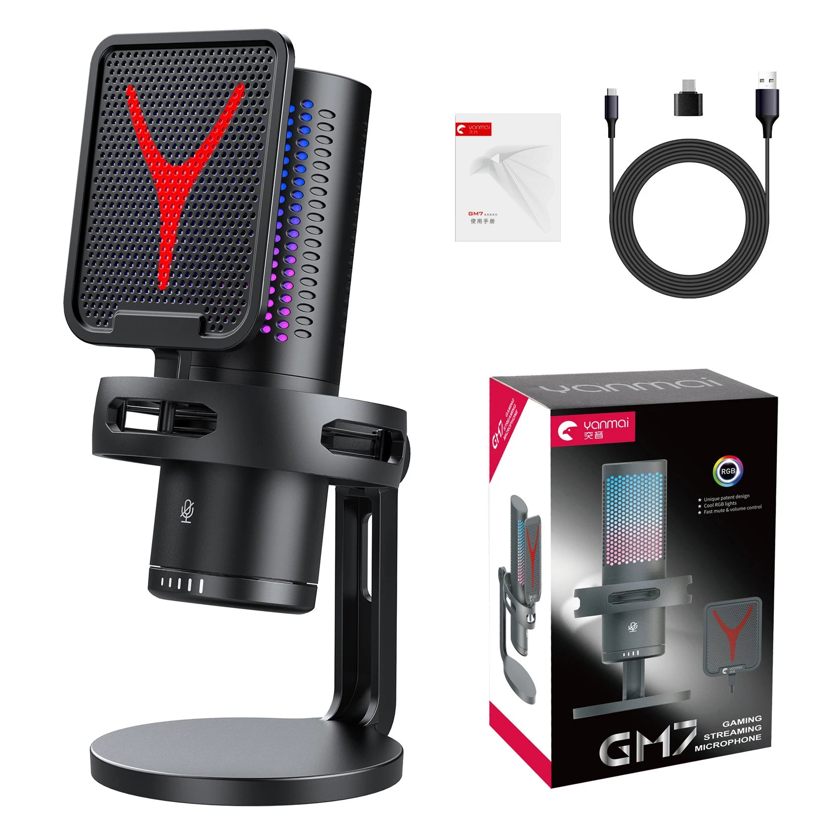 Microphone Gaming Condensateur RGB — Studio & Streaming