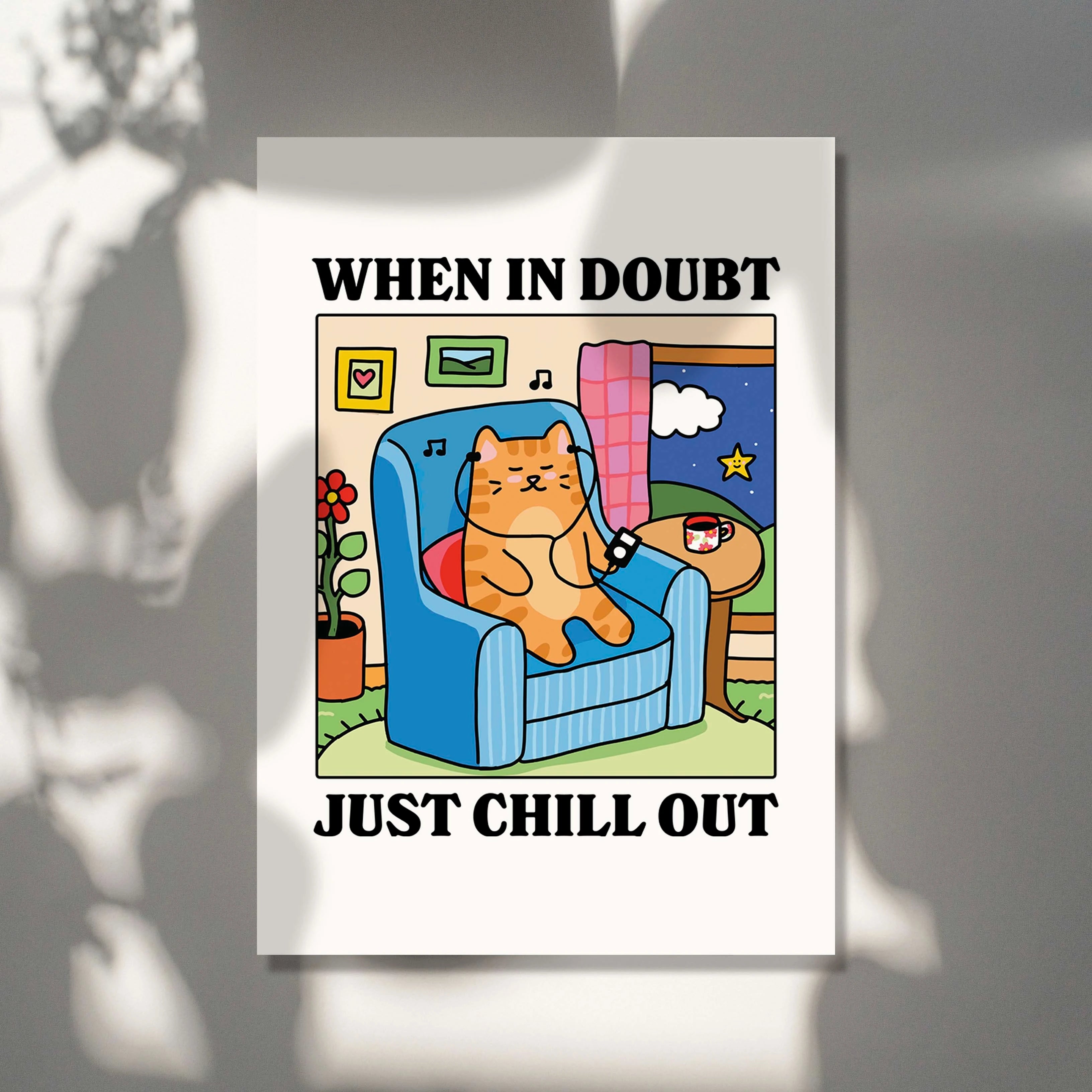 Affiche Murale “Just Chill” – Ambiance Posée & Identité Visuelle Douce