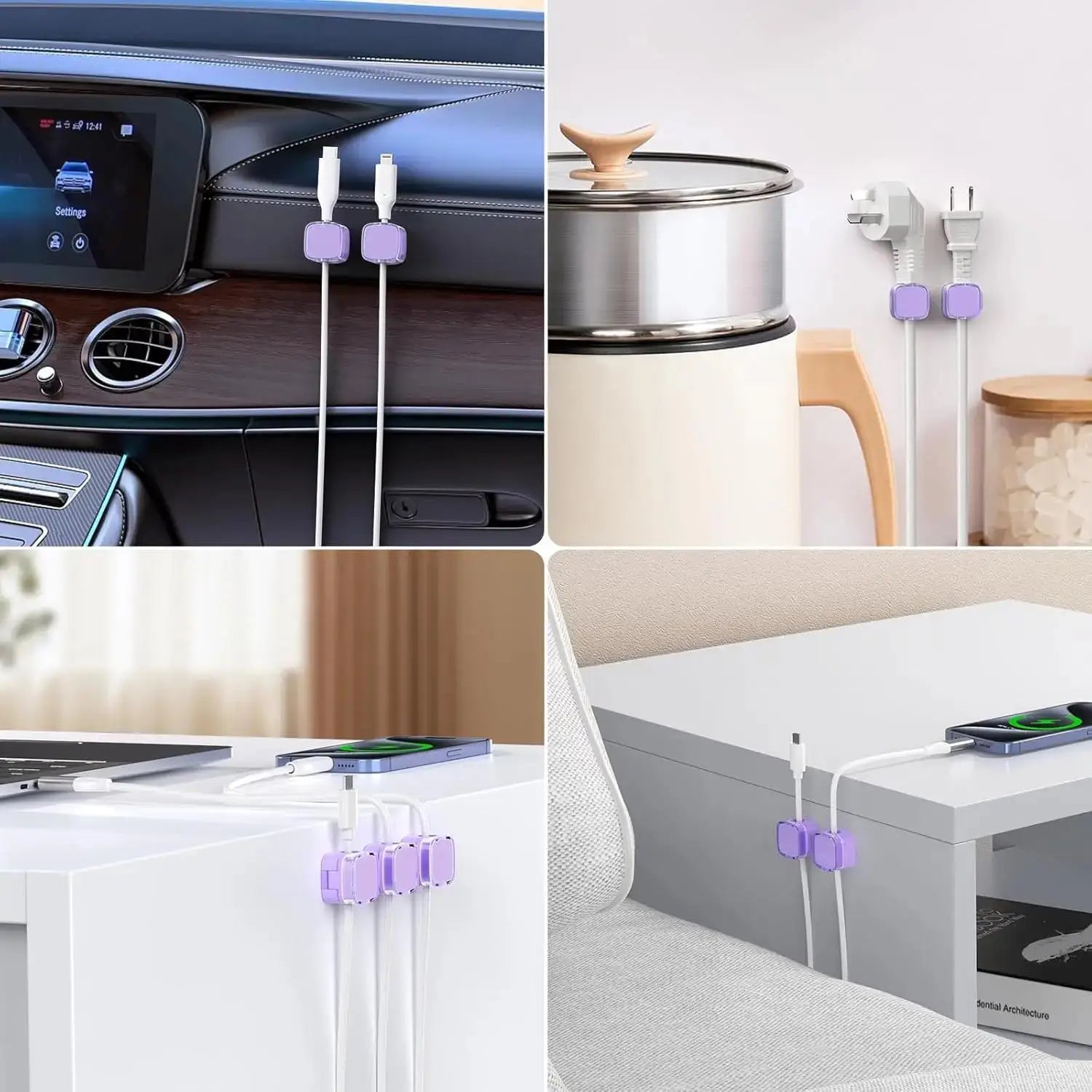 Clips Magnétiques de Gestion de Câbles – Organisateur Multi-Couleurs