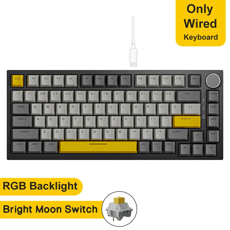 AK820 Wireless Mechanical Keyboard – Bluetooth, Hot-Swap & Control Knob