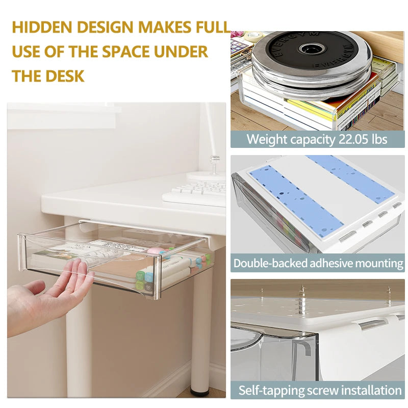 Under Desk Storage Drawer – Slide-Out Organizer with Cable Management
