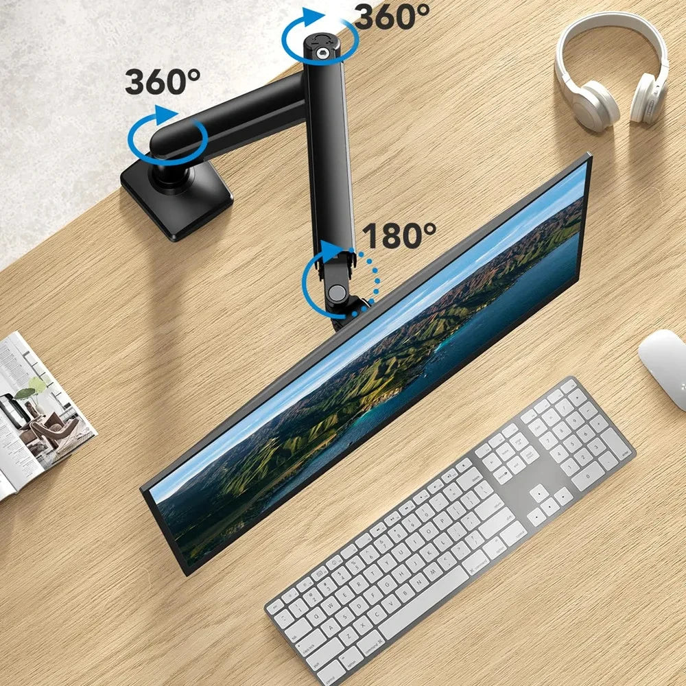 Adjustable Single Monitor Arm – Ergonomic Desk Mount (Up to 32”)
