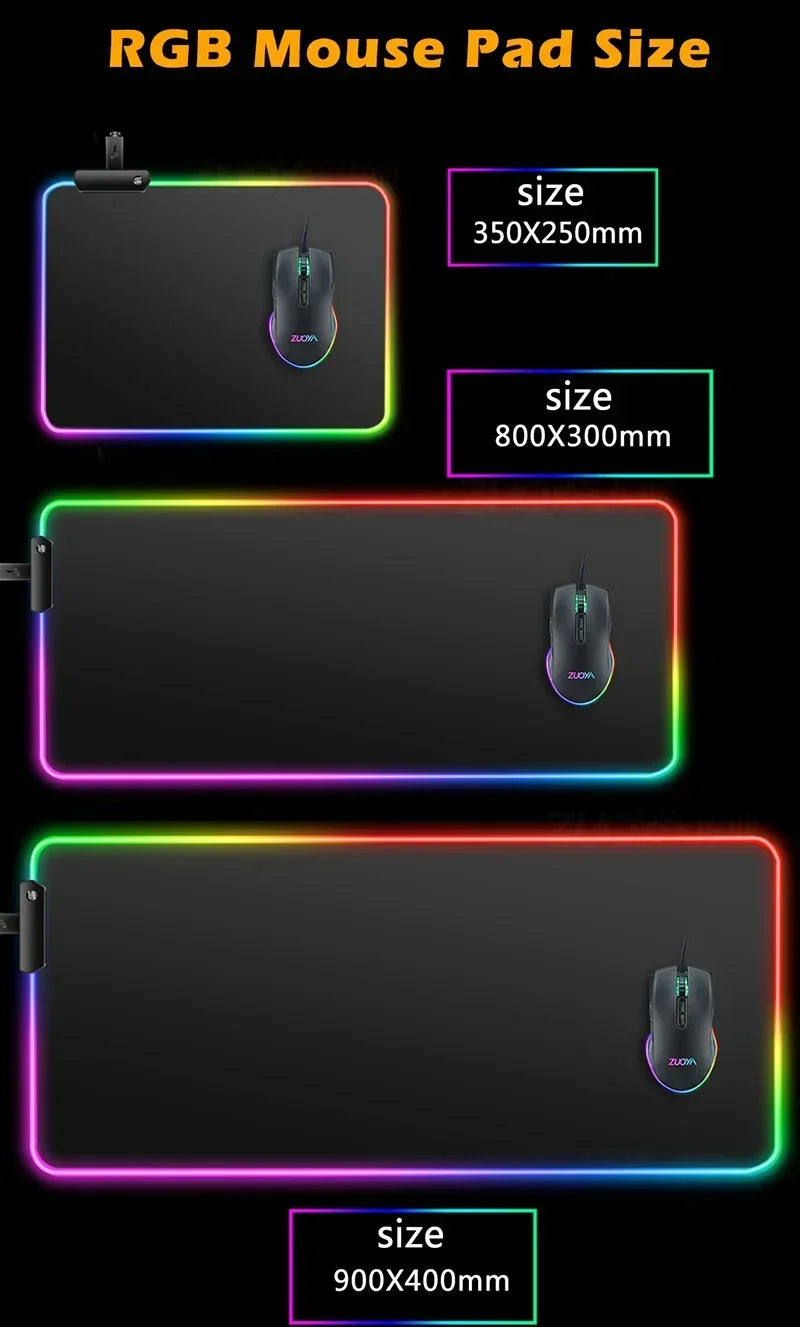Tapis de Souris XXL RGB – Surface Étendue & Éclairage Dynamique