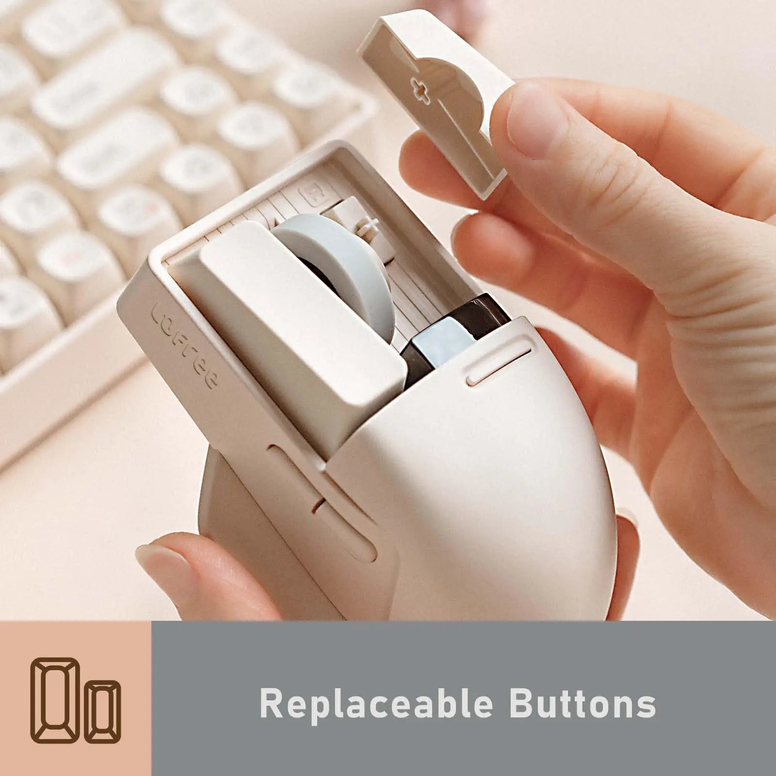 LOFREE Touch PBT – Souris Sans Fil Tri-Mode, 4000 DPI, Écran OLED