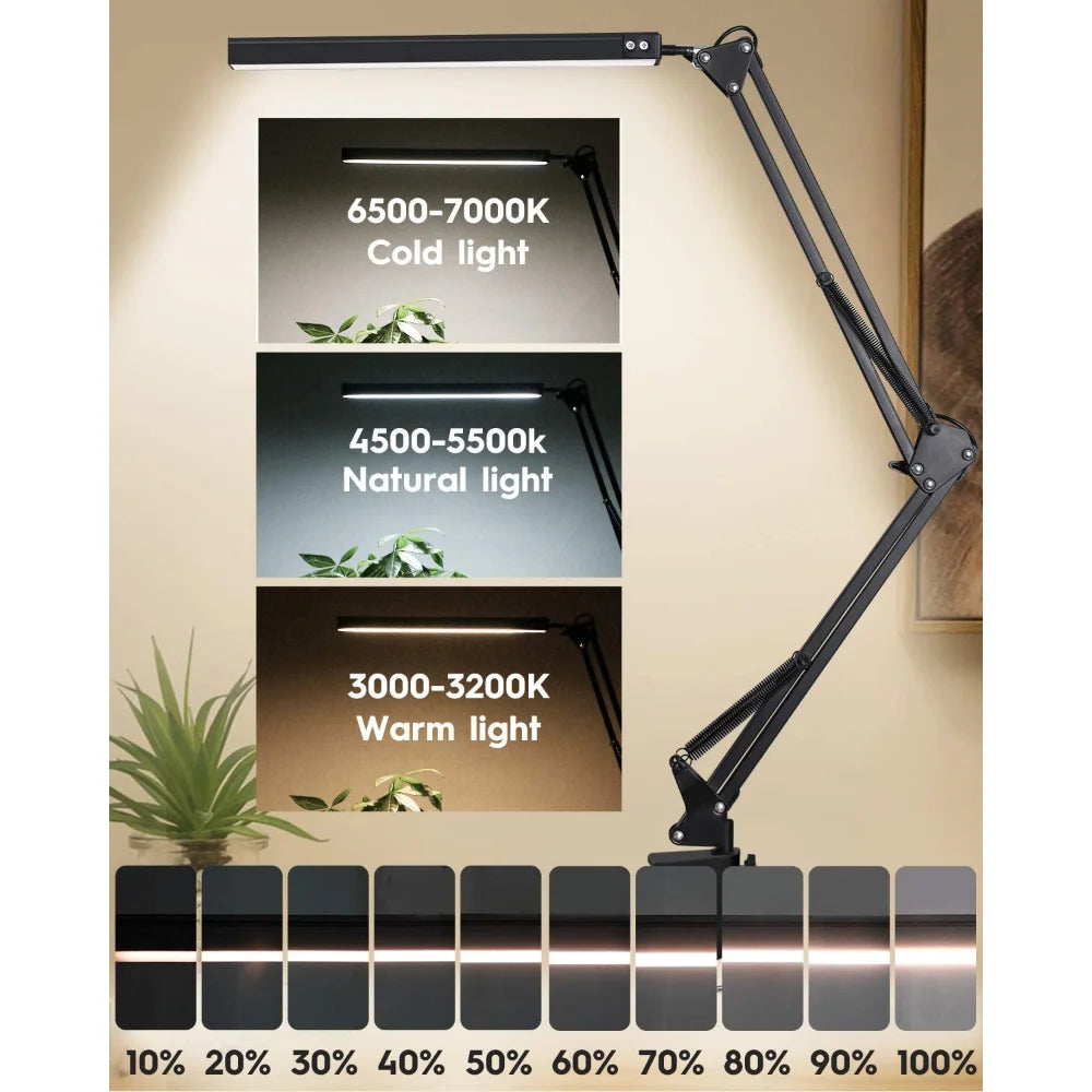 Lampe de bureau LED minimaliste – intensité réglable tactile, design en acier inoxydable