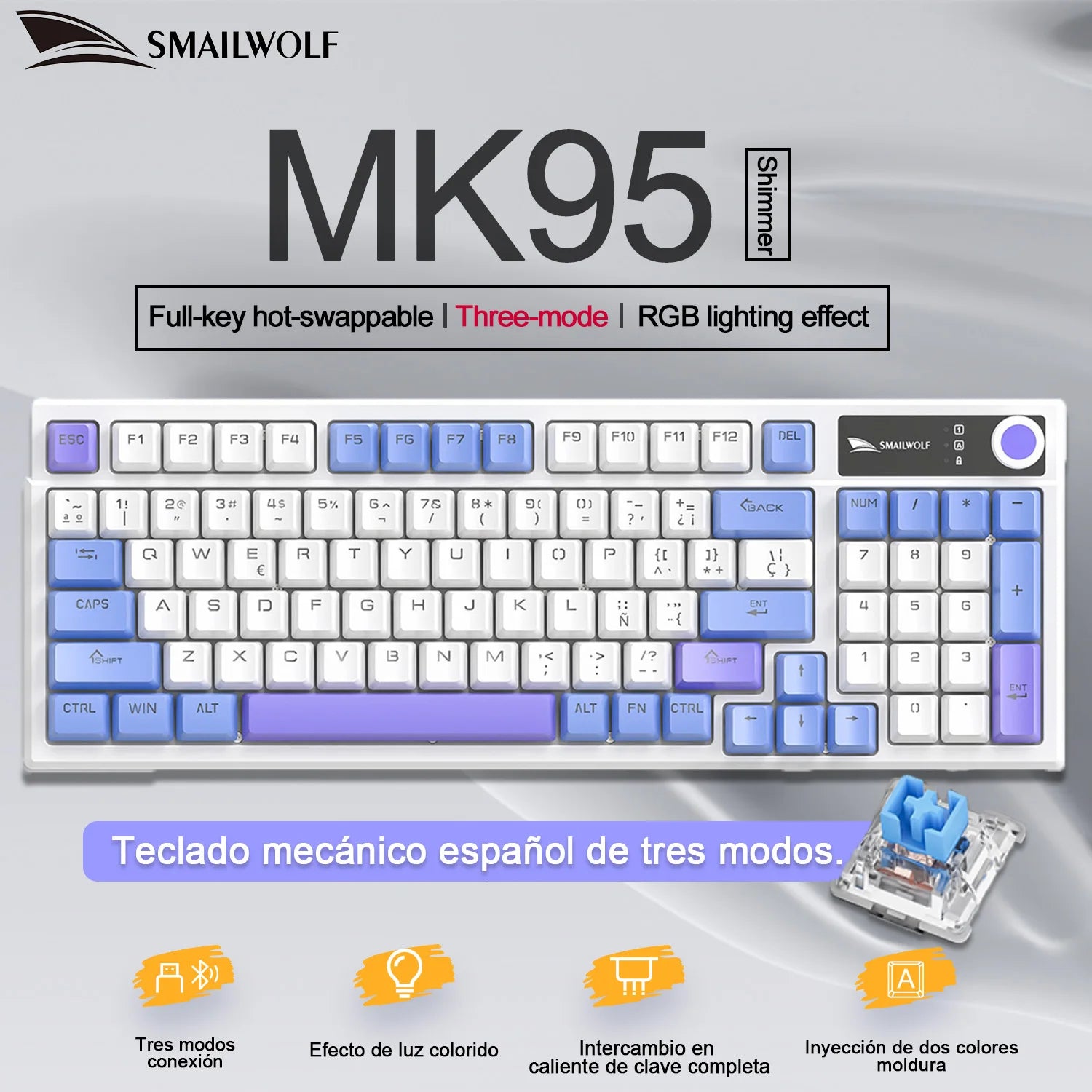 MK95 Wireless Mechanical Keyboard – Bluetooth RGB Custom Design