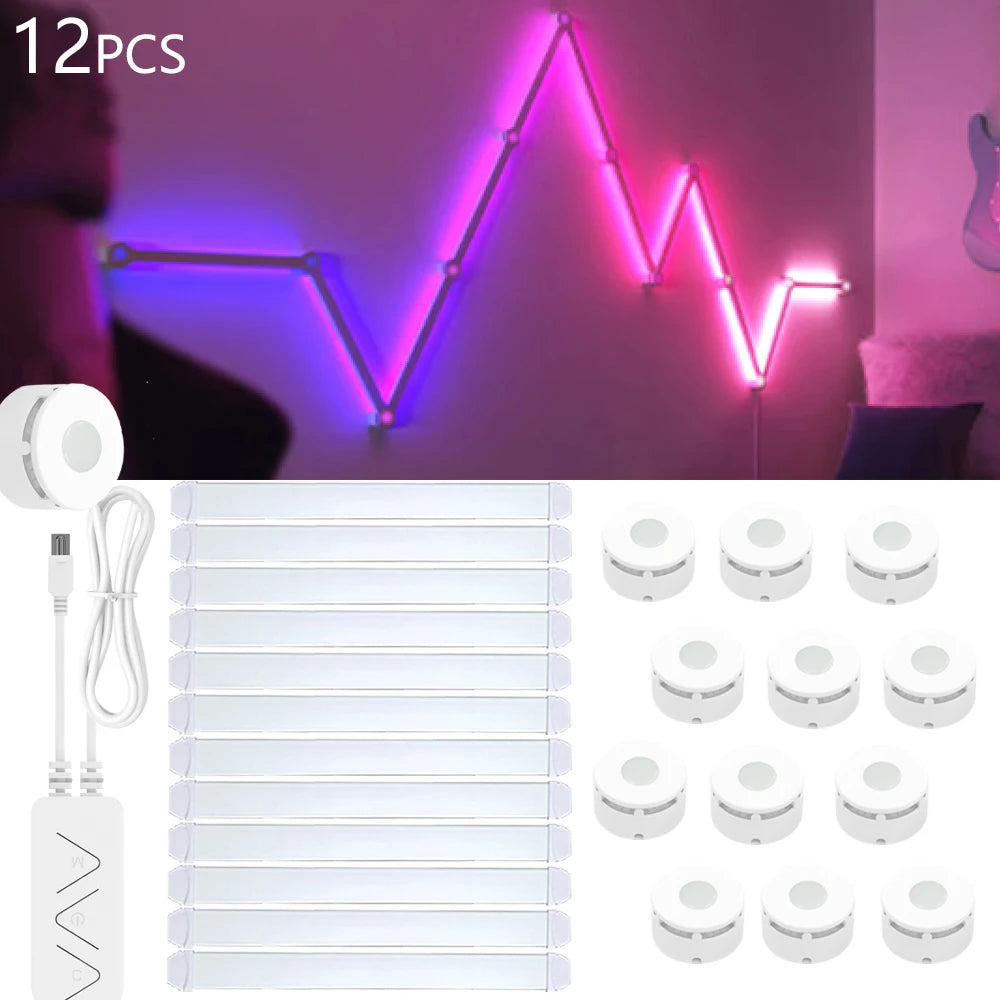 Appliques Murales LED RGBIC Connectées – Kit Modulaire WiFi & Contrôle Vocal