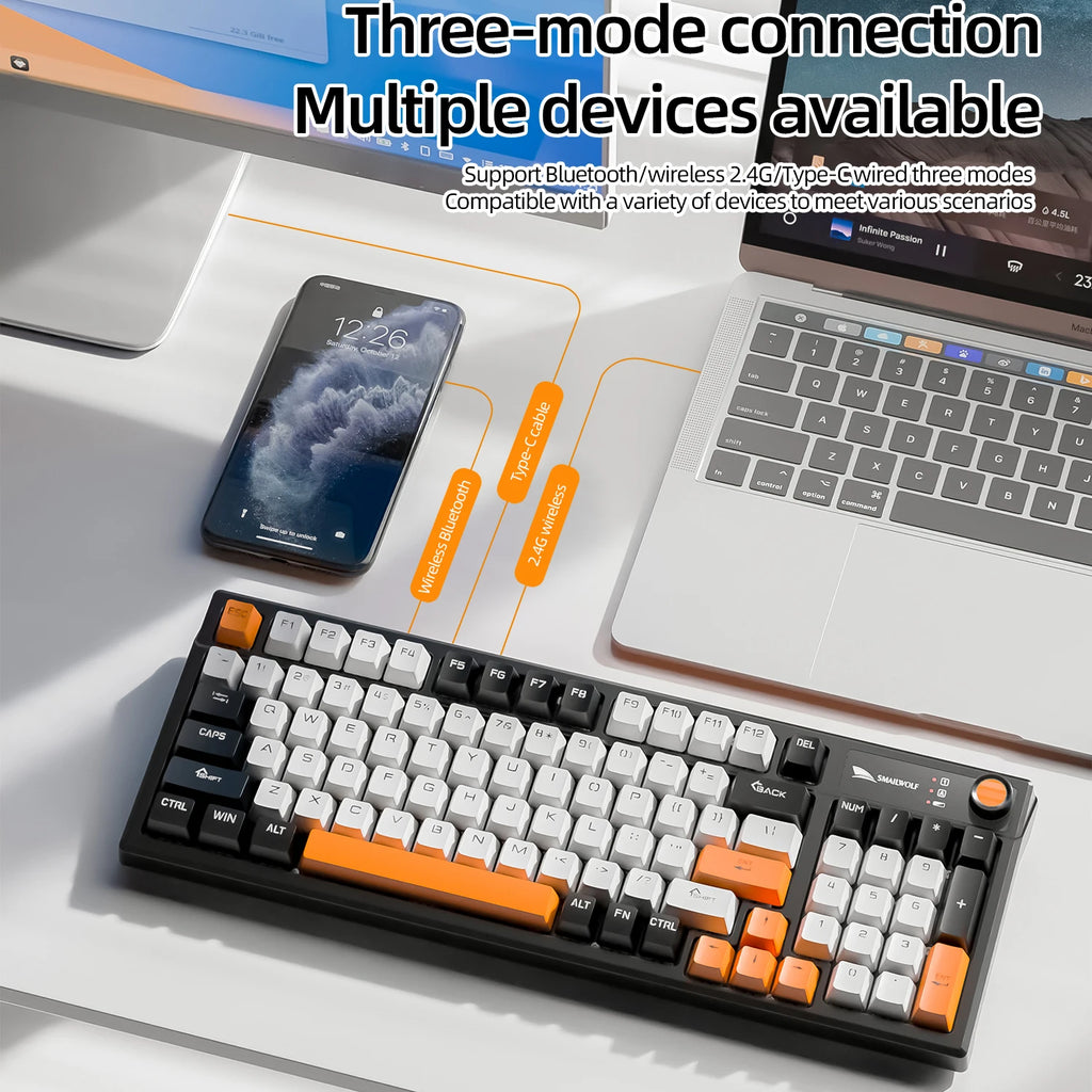 MK95 Wireless Mechanical Keyboard – Bluetooth RGB Custom Design