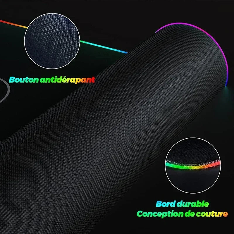 Tapis de Souris XXL RGB – Surface Étendue & Éclairage Dynamique