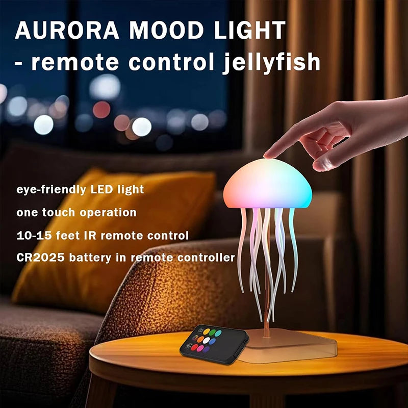 Lampe Méduse LED RGB Rechargeable – 9 Tentacules – Tactile & Télécommande