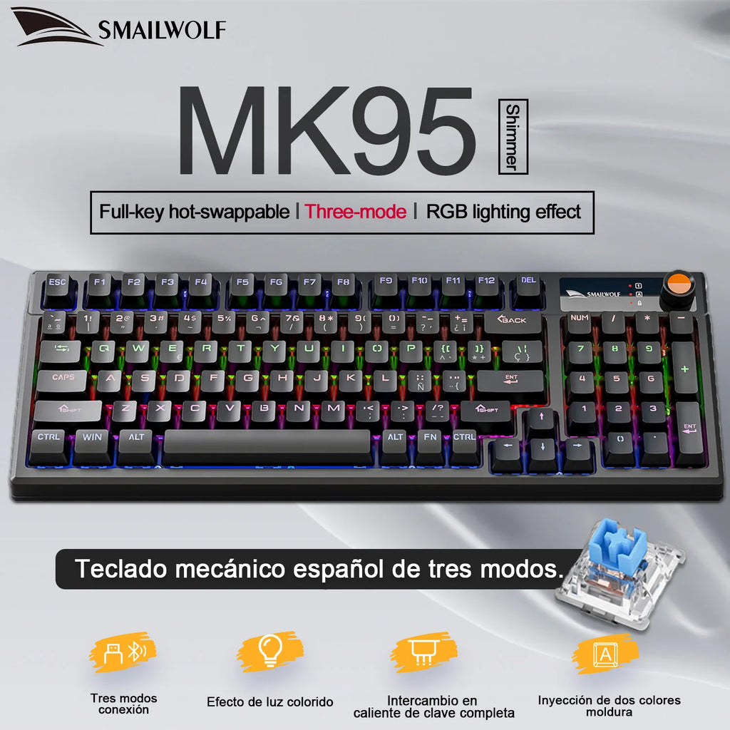MK95 Wireless Mechanical Keyboard – Bluetooth RGB Custom Design
