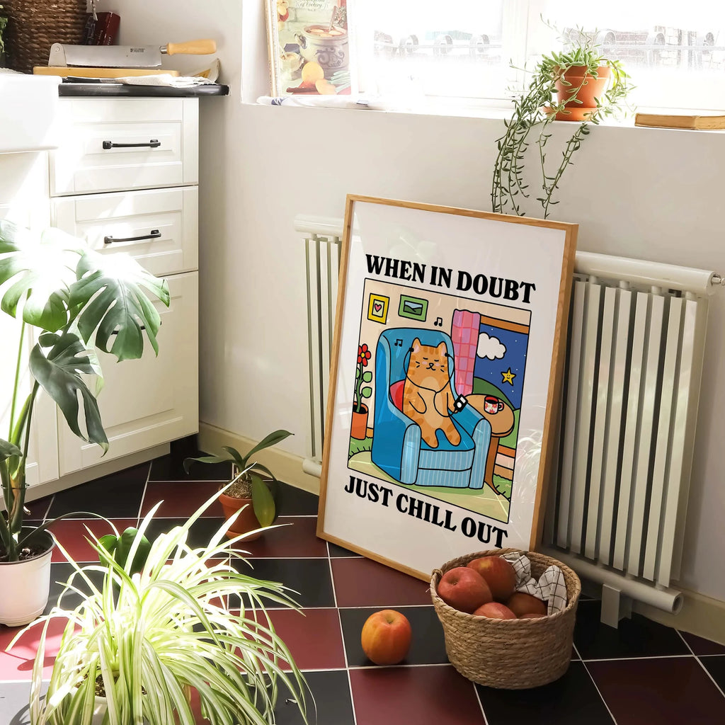 Affiche Murale “Just Chill” – Ambiance Posée & Identité Visuelle Douce