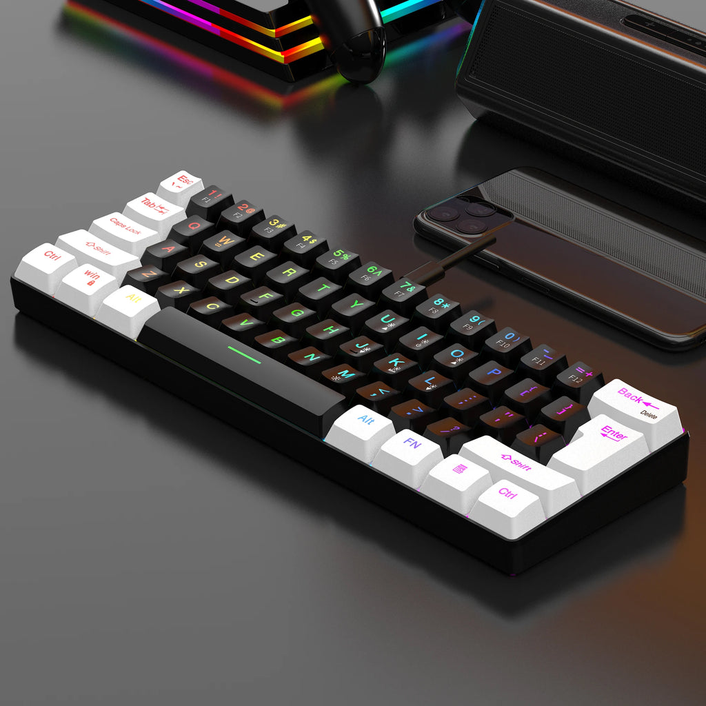 Clavier Gaming 60% Filaire – Ultra-Compact, RGB & Résistant