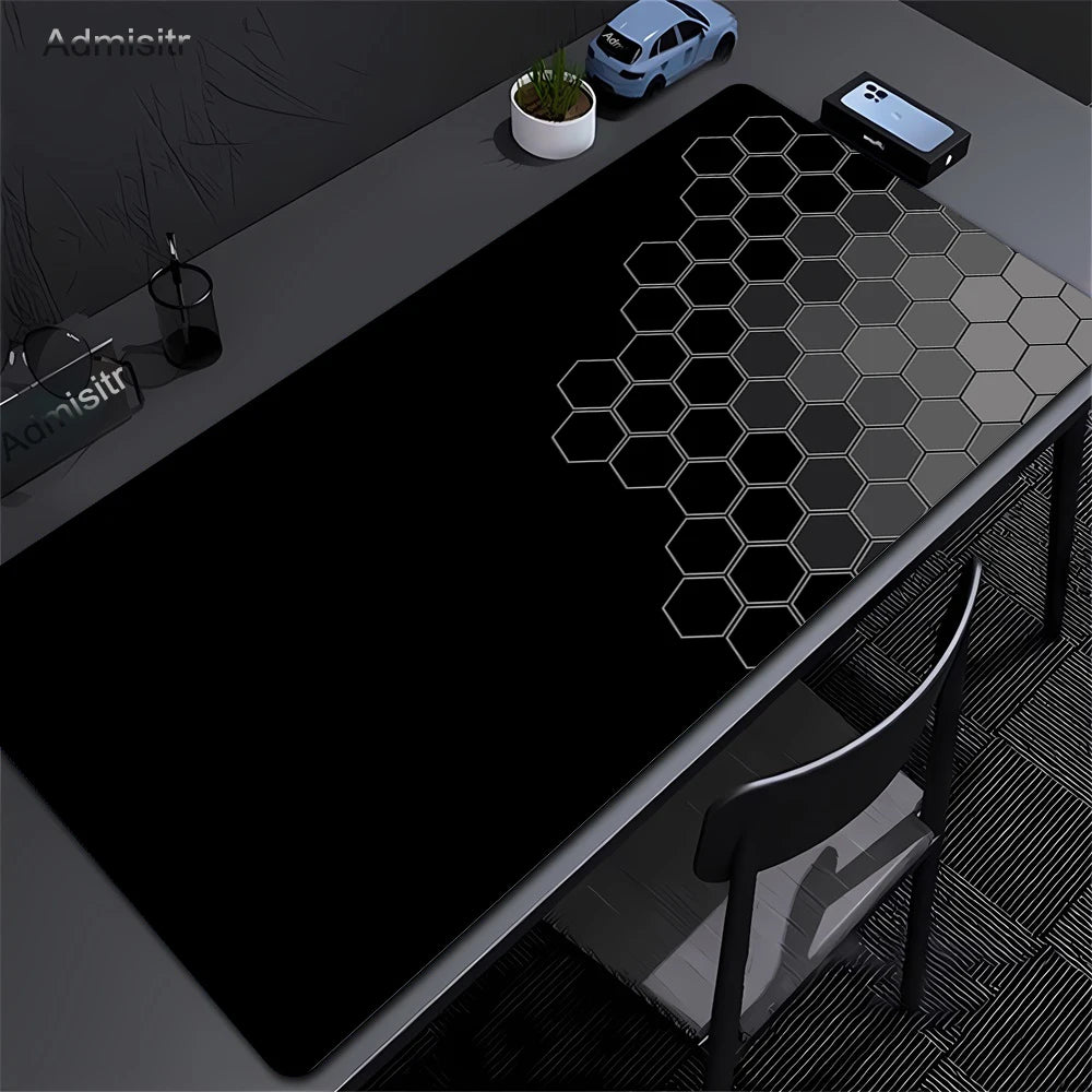 Tapis de Bureau XXL “Hexagon” — Design Structuré, Précision et Confort