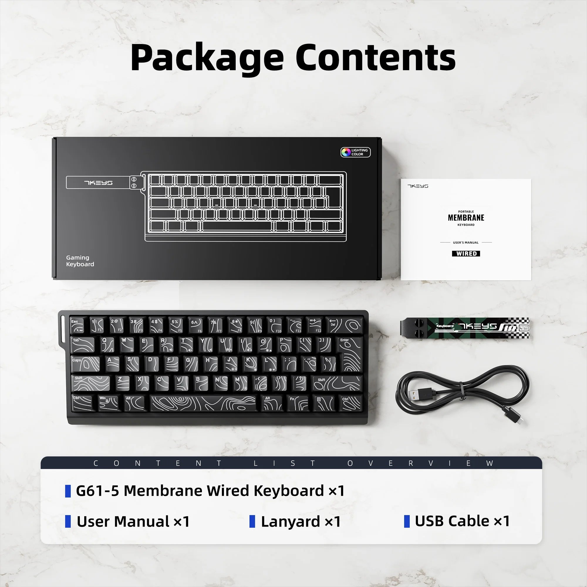Clavier Compact 60% Filaire – RGB Dynamique & Design Dégradé