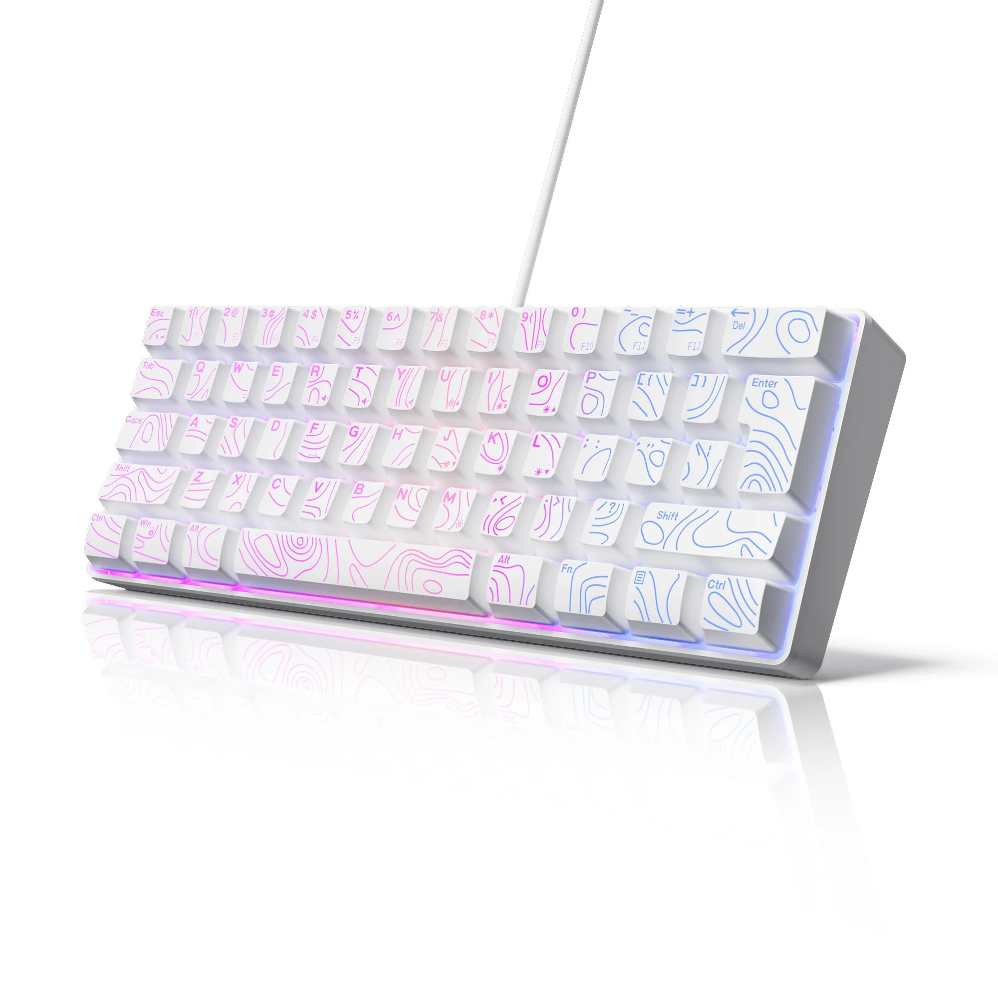 Clavier Compact 60% Filaire – RGB Épuré & Frappe Silencieuse