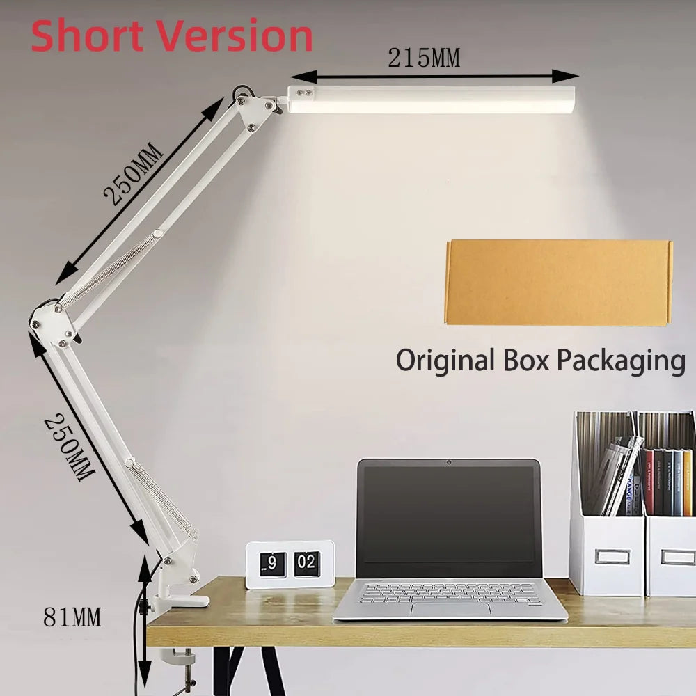 Lampe de bureau LED minimaliste – intensité réglable tactile, design en acier inoxydable