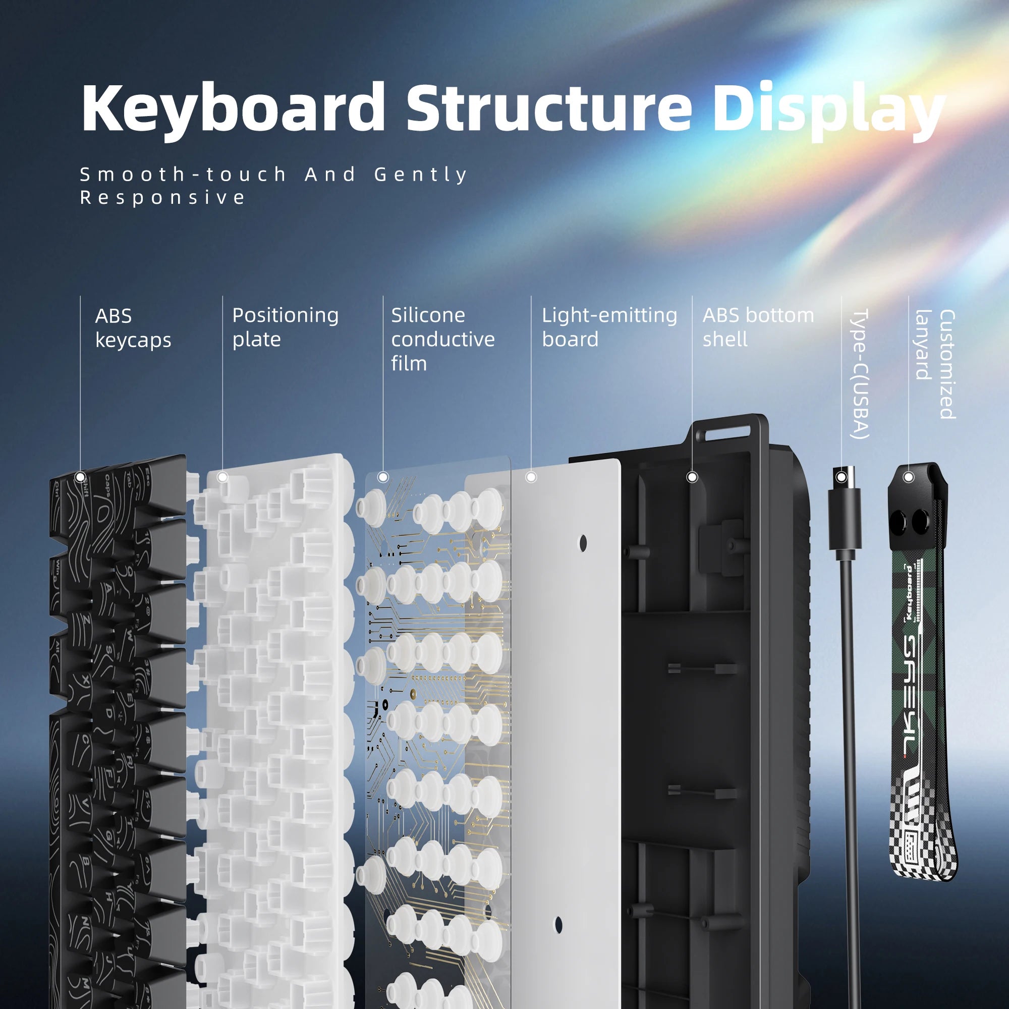Clavier Compact 60% Filaire – RGB Dynamique & Design Dégradé