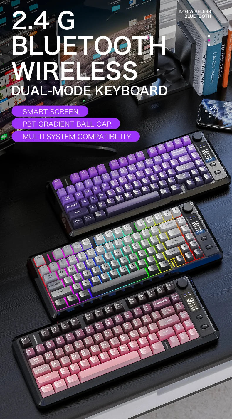 Clavier Gaming Sans Fil FreeWolf M75 – 82 Touches, OLED, RGB & Autonomie Renforcée