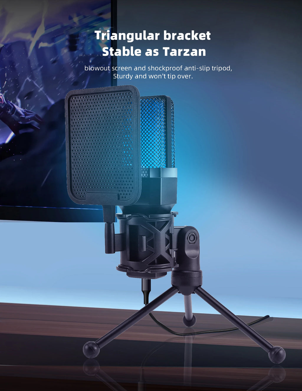 Microphone Gaming Condensateur RGB — Studio & Streaming