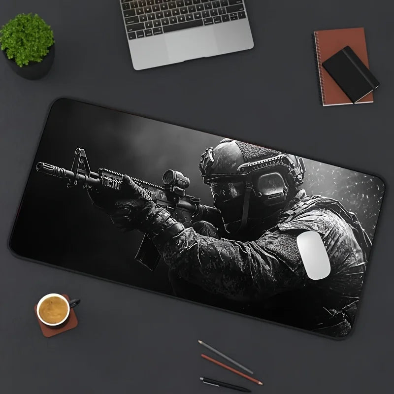 Tapis de bureau XXL gaming antidérapant avec bords cousus