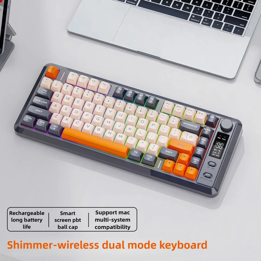 Clavier Gaming Sans Fil FreeWolf M75 – 82 Touches, OLED, RGB & Autonomie Renforcée