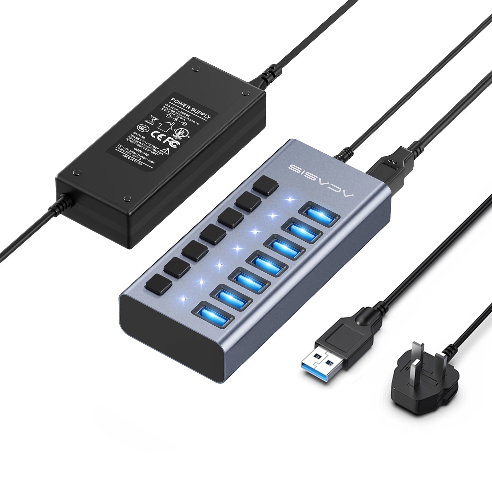 Hub USB Acasis 3.1 – 10 Gbps, Contrôle Total & Organisation Structurée (matériel PRO)