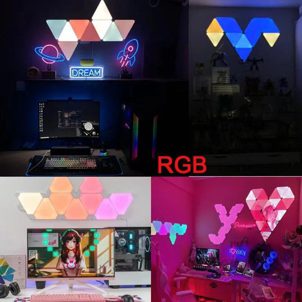 Panneaux LED Triangulaires Connectés – WiFi / Bluetooth, Contrôle Vocal