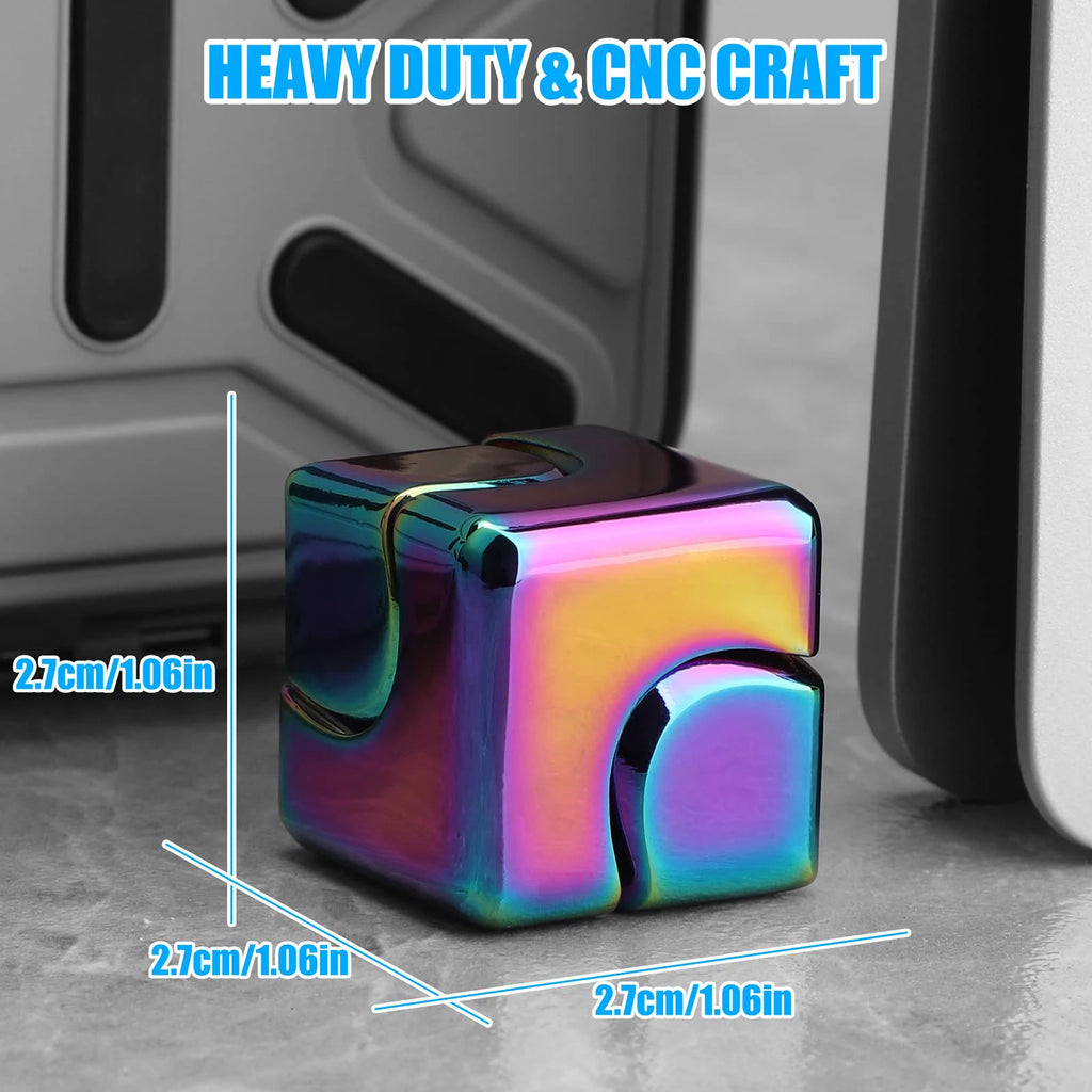 Cube Spinner en Métal – Puzzle Cinétique de Bureau