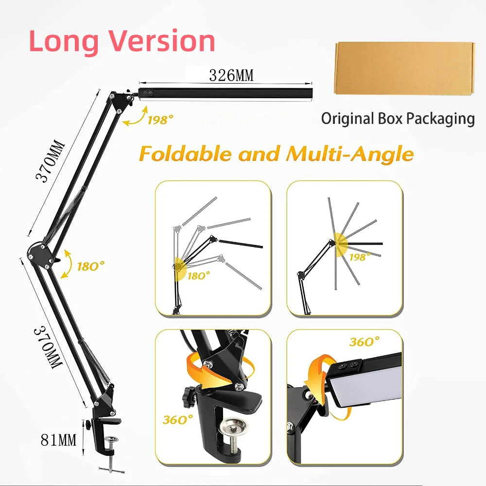 Lampe de bureau LED minimaliste – intensité réglable tactile, design en acier inoxydable
