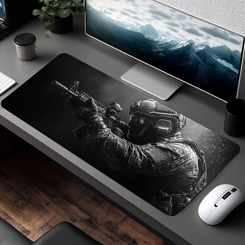 Tapis de bureau XXL gaming antidérapant avec bords cousus