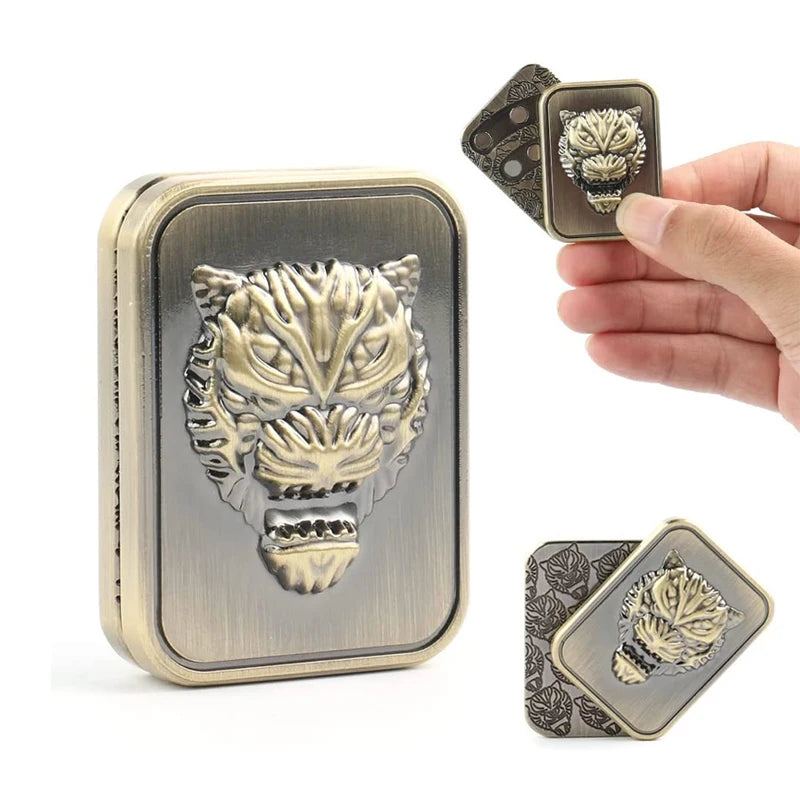 Fidget Slider Magnétique en Métal – Design Tête de Tigre, Anti-Stress