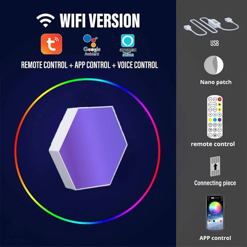 Lampe Murale LED Quantum RGB – Version Bluetooth ou WiFi