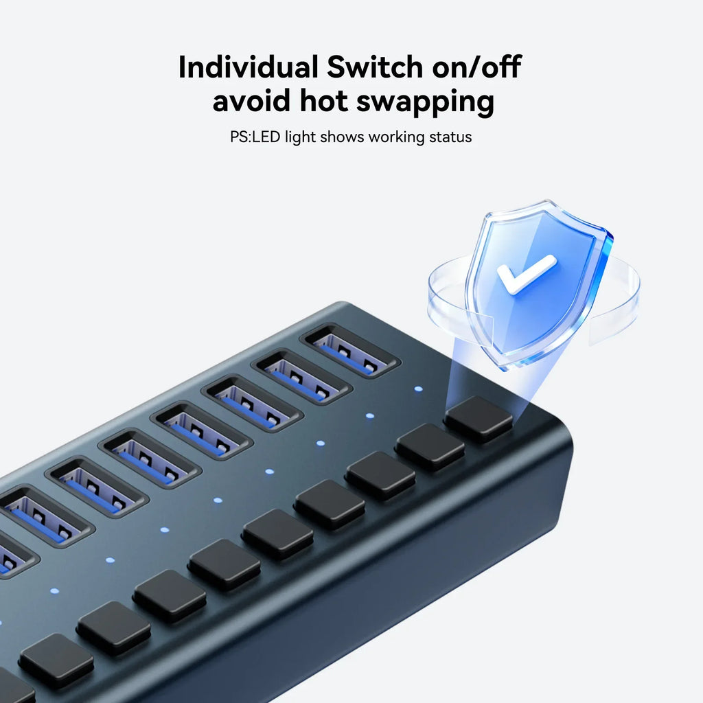 Hub USB Acasis 3.1 – 10 Gbps, Contrôle Total & Organisation Structurée (matériel PRO)