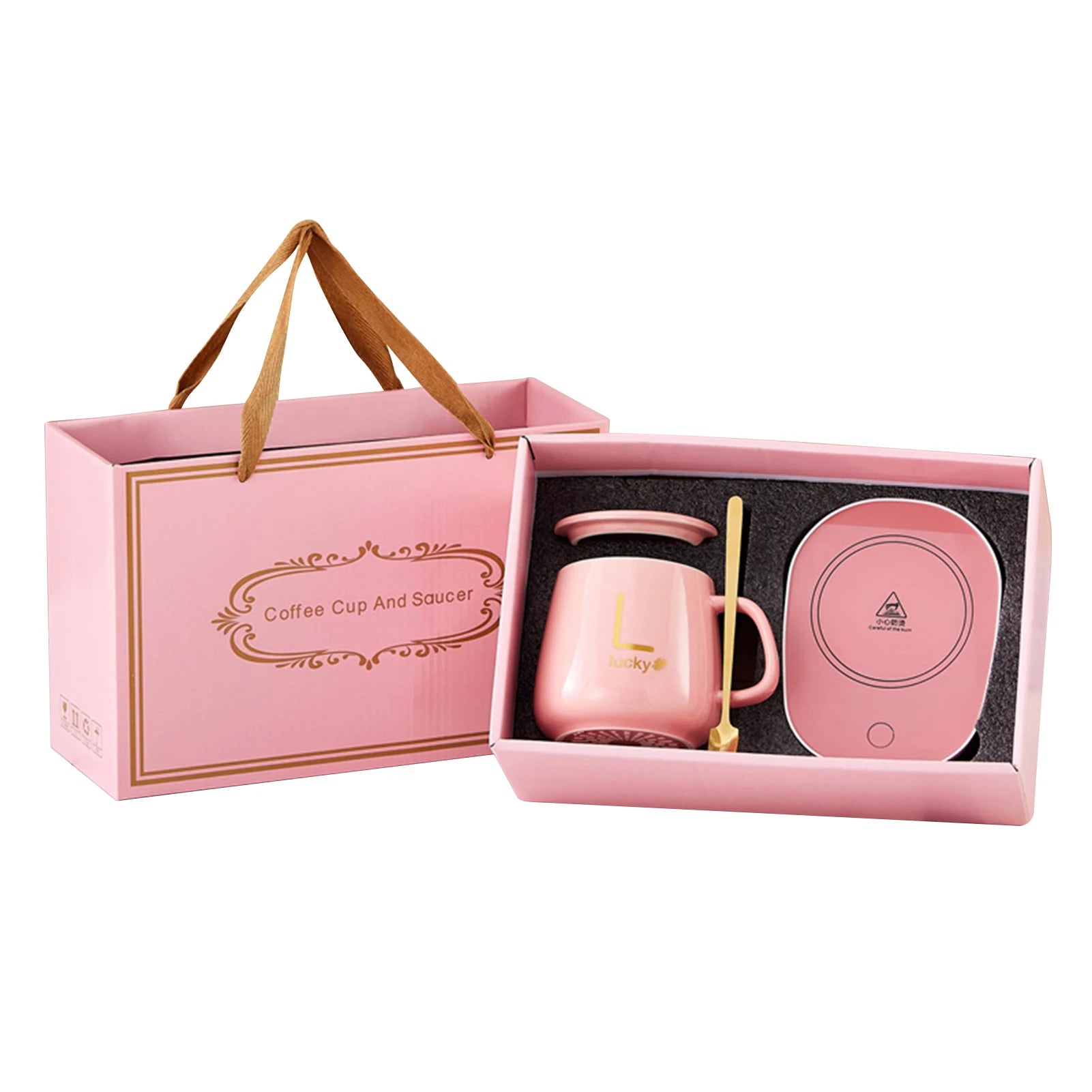 Mug en Céramique 400 ml avec Sous-Verre Chauffant – Température Constante 55 °C