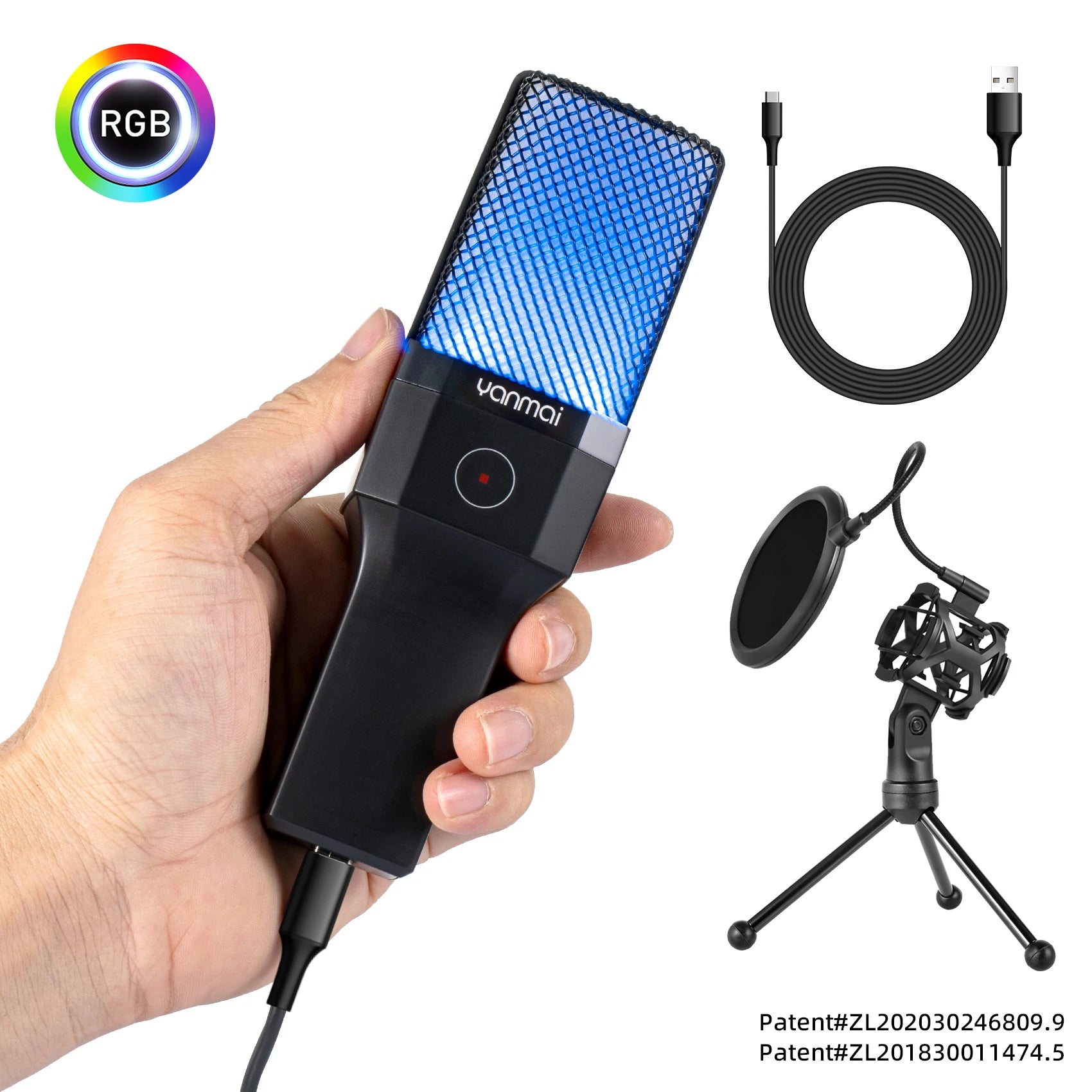 Microphone Gaming Condensateur RGB — Studio & Streaming