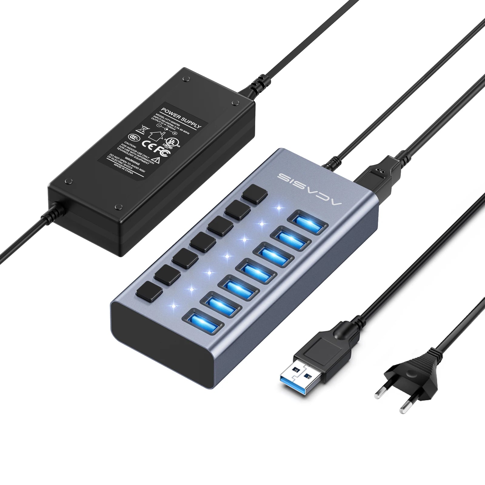 Hub USB Acasis 3.1 – 10 Gbps, Contrôle Total & Organisation Structurée (matériel PRO)