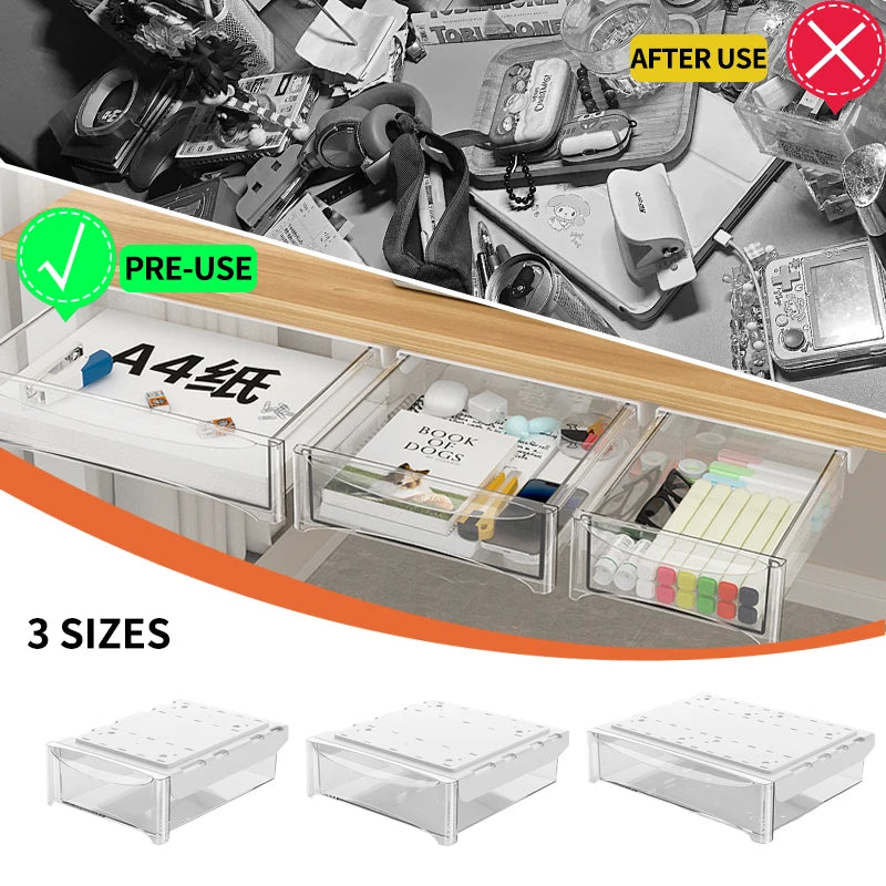 Under Desk Storage Drawer – Slide-Out Organizer with Cable Management