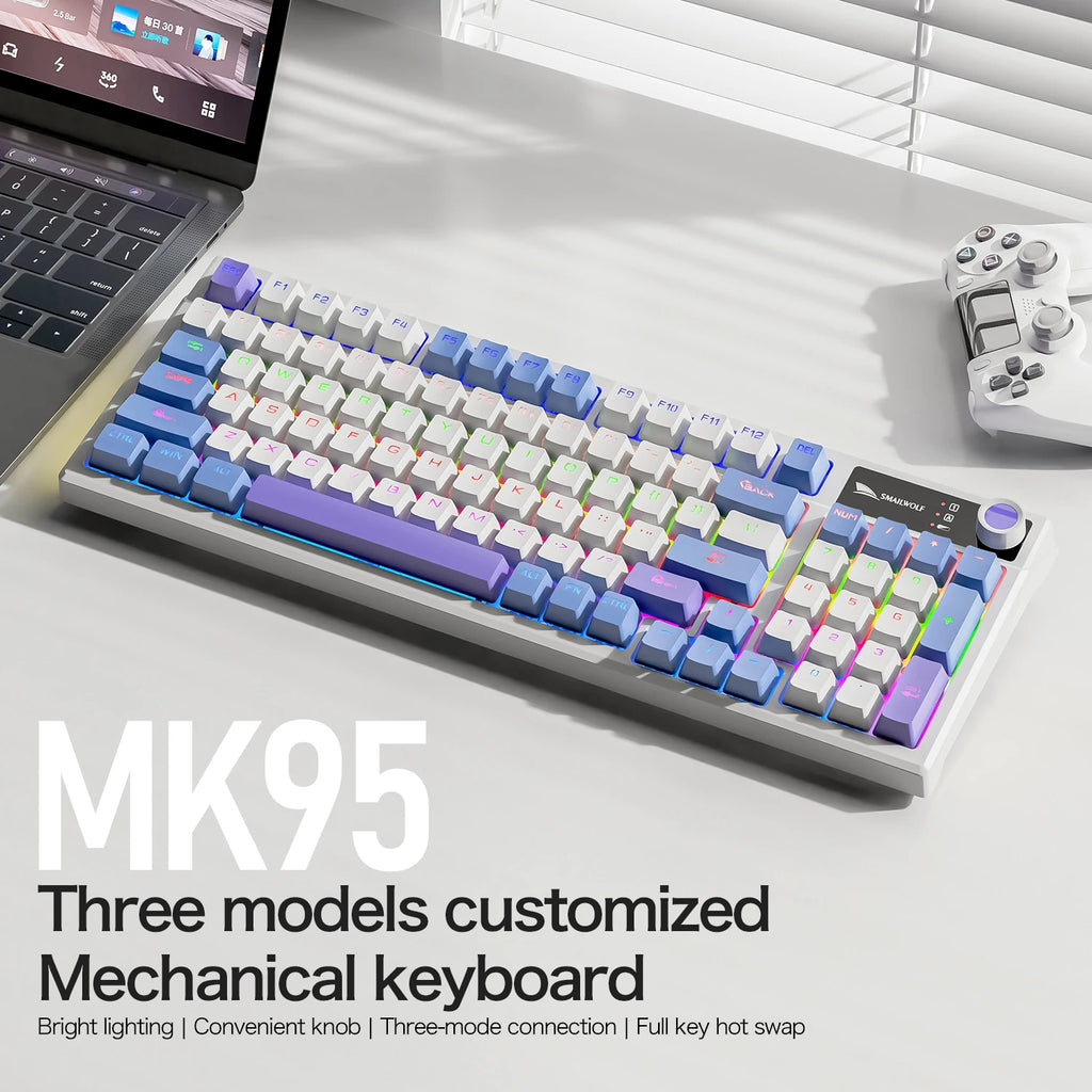 MK95 Wireless Mechanical Keyboard – Bluetooth RGB Custom Design