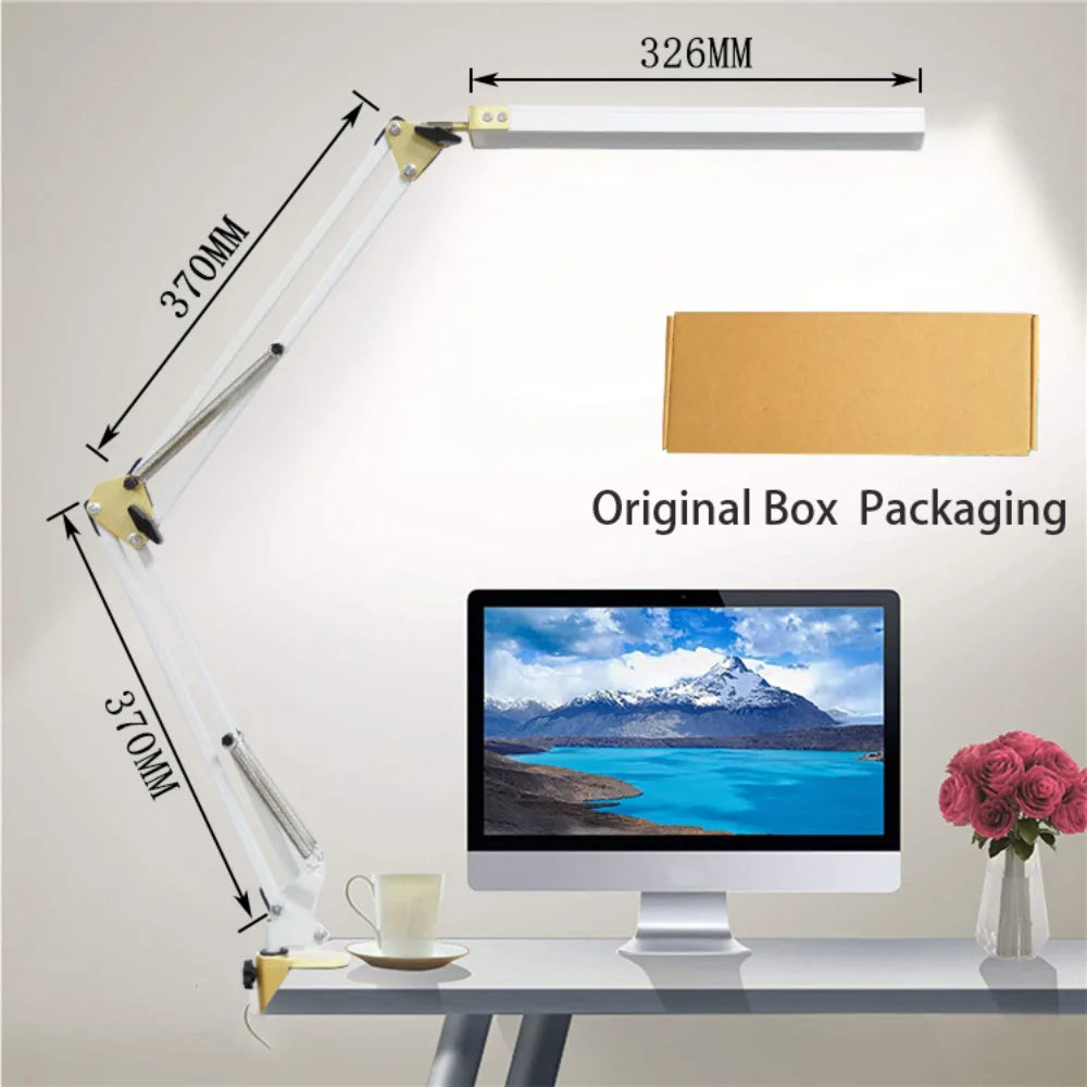 Lampe de bureau LED minimaliste – intensité réglable tactile, design en acier inoxydable