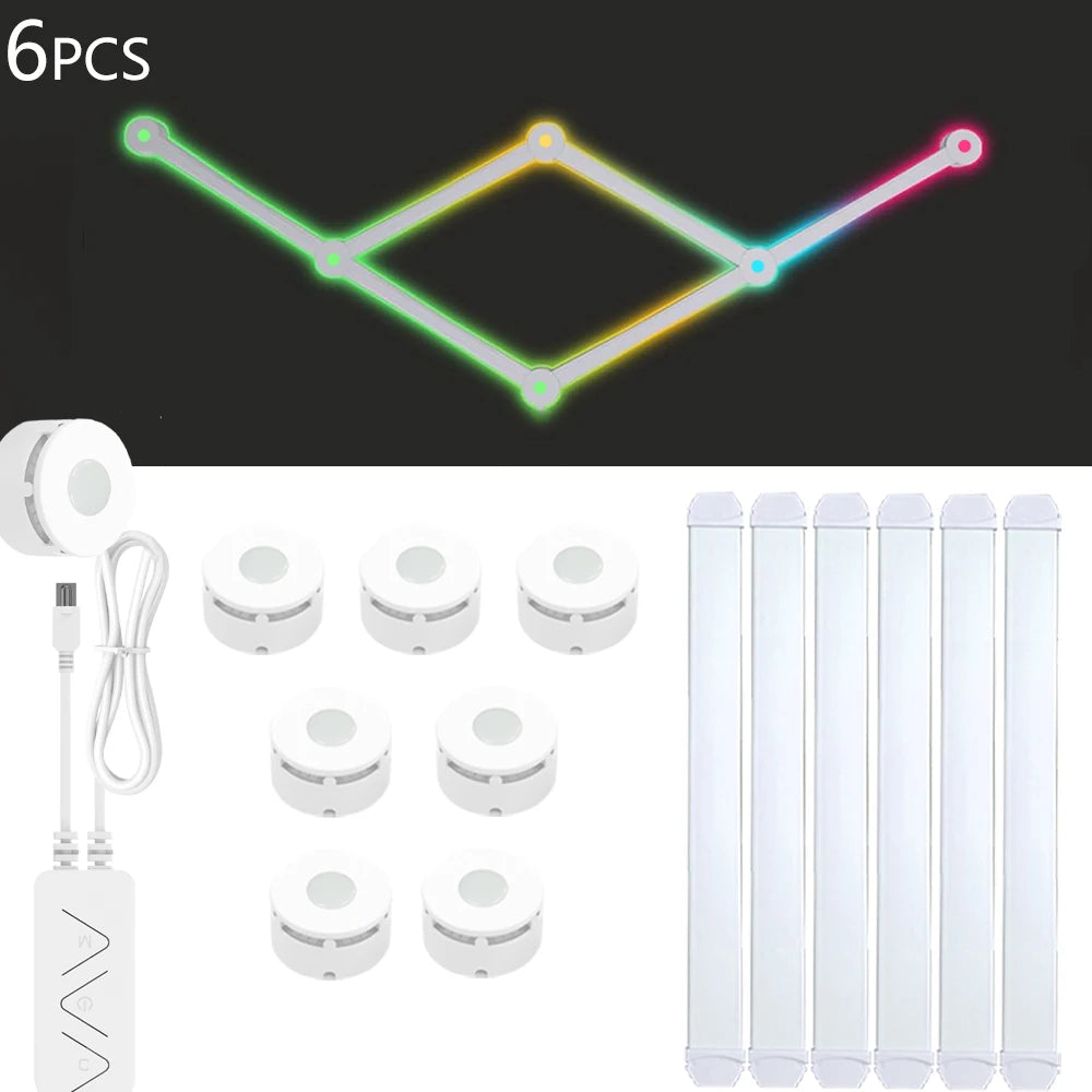 Appliques Murales LED RGBIC Connectées – Kit Modulaire WiFi & Contrôle Vocal
